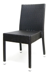 Coffee Wicker Weave Patio Dining Chair