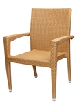 Outdoor Restaurant Wicker Arm Chair w Cuffs