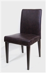 Cognac Metal Wood Upholstered Dining Chair