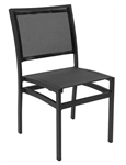 Outdoor Batyline Sling:  Black/Black Frame Patio Dining Chairs