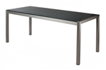 Teak Synthetic Complete Tabletops: Black with Brushed Silver