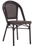 Rattan Bistro Chair w/ Brown Mesh and Braid Trim